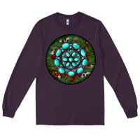 Plum Christmas Round Turquoise Gemstone Long Sleeve Tee - RanaPortraitStore
