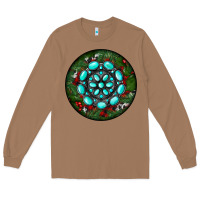 Toasted Coconut Christmas Round Turquoise Gemstone Long Sleeve Tee - RanaPortraitStore