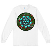 White Christmas Round Turquoise Gemstone Long Sleeve Tee - RanaPortraitStore