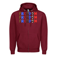 Burgundy 4th of july freedom Zipper Hoodie - HRA Design Shop