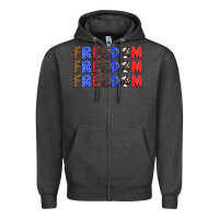 Charcoal Heather 4th of july freedom Zipper Hoodie - HRA Design Shop