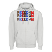 Dove Grey 4th of july freedom Zipper Hoodie - HRA Design Shop
