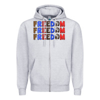 Heather Grey 4th of july freedom Zipper Hoodie - HRA Design Shop