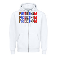 White 4th of july freedom Zipper Hoodie - HRA Design Shop