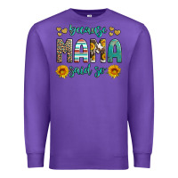Purple because mama said so western sunflowers Premium Sweatshirt - Artiststas