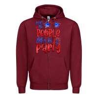Burgundy we people like the party Zipper Hoodie - HRA Design Shop