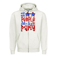 Oatmeal Heather we people like the party Zipper Hoodie - HRA Design Shop