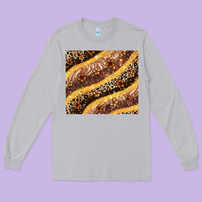 Melanin Leopard Glitter Long Sleeve Tee Designed By Zillion Design Studio