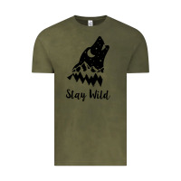 Vintage Olive stay wild Vintage Tee - Unal Design