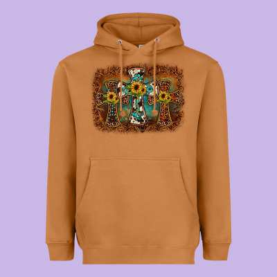 Cross Backgraund Heavyweight Hoodie Designed By Jahusdesignshop