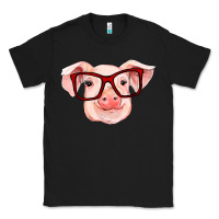 Black pig with red glasses Classic Tee - RanaPortraitStore