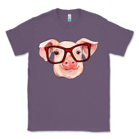 Lavender pig with red glasses Classic Tee - RanaPortraitStore