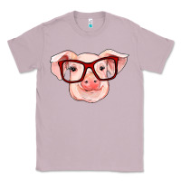 Lilac pig with red glasses Classic Tee - RanaPortraitStore