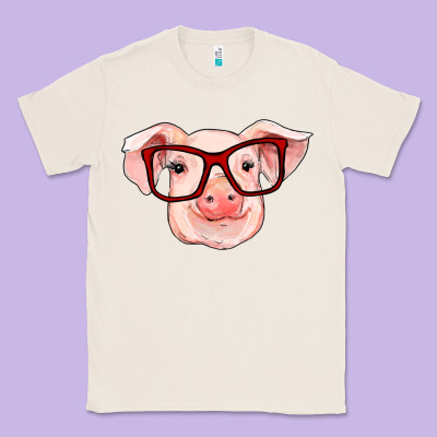 Pig With Red Glasses Classic Tee Designed By Ranaportraitstore