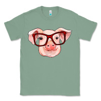 Sage pig with red glasses Classic Tee - RanaPortraitStore