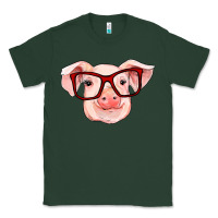 Sports Green pig with red glasses Classic Tee - RanaPortraitStore