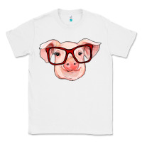 White pig with red glasses Classic Tee - RanaPortraitStore