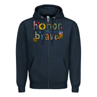 Navy honor the brave Zipper Hoodie - CowhideDigitalArt