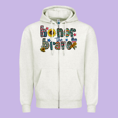 Honor The Brave Zipper Hoodie Designed By Cowhidedigitalart