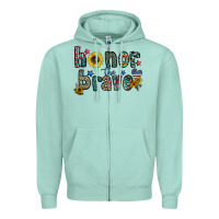 Seafoam honor the brave Zipper Hoodie - CowhideDigitalArt