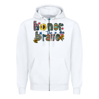 White honor the brave Zipper Hoodie - CowhideDigitalArt