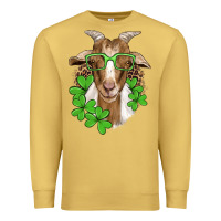 Antique Gold st patricks goat with glasses Premium Sweatshirt - Artiststas