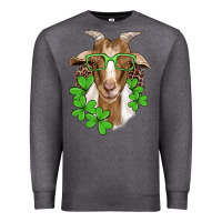 Charcoal Heather st patricks goat with glasses Premium Sweatshirt - Artiststas