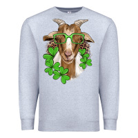 Heather Grey st patricks goat with glasses Premium Sweatshirt - Artiststas