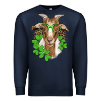 Navy st patricks goat with glasses Premium Sweatshirt - Artiststas