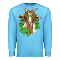 Ocean Blue st patricks goat with glasses Premium Sweatshirt - Artiststas