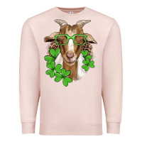 Pale Pink st patricks goat with glasses Premium Sweatshirt - Artiststas