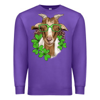 Purple st patricks goat with glasses Premium Sweatshirt - Artiststas