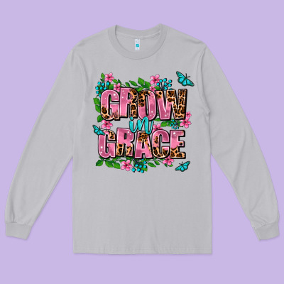 Grow In Grace Long Sleeve Tee Designed By Adodesignshop