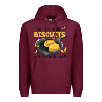 Burgundy some of yalls biscuits aint done in the middle Premium Hoodie - MaliasSmallBusiness