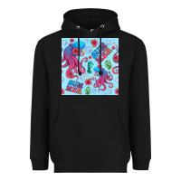 Black summer and octopus seamless pattern Heavyweight Hoodie - BundleAndBundleShop