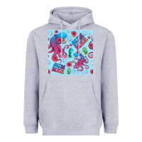 Heather Grey summer and octopus seamless pattern Heavyweight Hoodie - BundleAndBundleShop