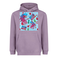 Lavender summer and octopus seamless pattern Heavyweight Hoodie - BundleAndBundleShop
