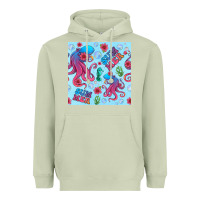 Matcha summer and octopus seamless pattern Heavyweight Hoodie - BundleAndBundleShop
