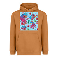 Meerkat summer and octopus seamless pattern Heavyweight Hoodie - BundleAndBundleShop