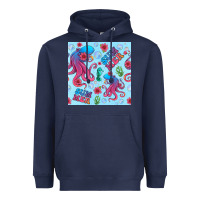 Navy summer and octopus seamless pattern Heavyweight Hoodie - BundleAndBundleShop
