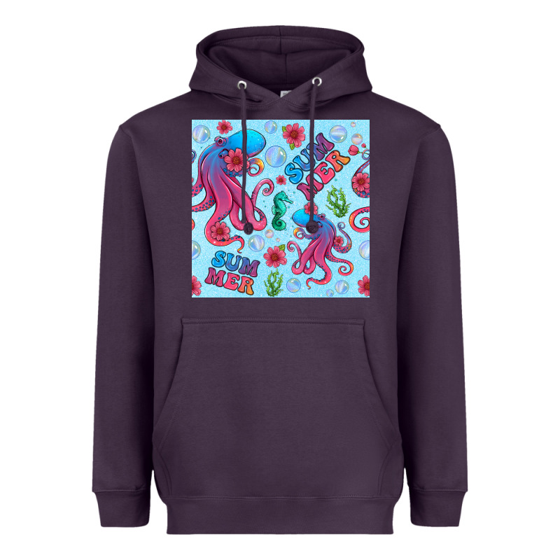 Summer And Octopus Seamless Pattern Heavyweight Hoodie by BundleAndBundleShop | Teevron