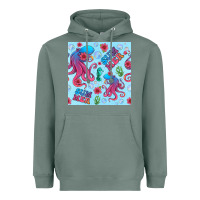 Sage summer and octopus seamless pattern Heavyweight Hoodie - BundleAndBundleShop