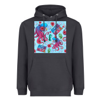 Smoke summer and octopus seamless pattern Heavyweight Hoodie - BundleAndBundleShop