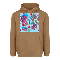 Toasted Coconut summer and octopus seamless pattern Heavyweight Hoodie - BundleAndBundleShop