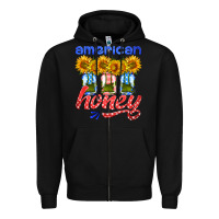 Black american honey sunflower mason jar Zipper Hoodie - HRA Design Shop