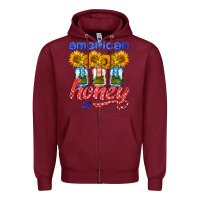 Burgundy american honey sunflower mason jar Zipper Hoodie - HRA Design Shop