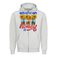 Dove Grey american honey sunflower mason jar Zipper Hoodie - HRA Design Shop