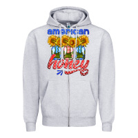 Heather Grey american honey sunflower mason jar Zipper Hoodie - HRA Design Shop