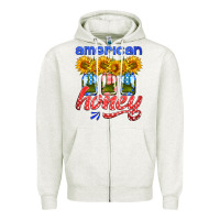 Oatmeal Heather american honey sunflower mason jar Zipper Hoodie - HRA Design Shop