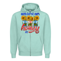 Seafoam american honey sunflower mason jar Zipper Hoodie - HRA Design Shop